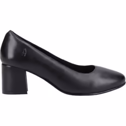 ) Hush Puppies Anna Wide Leather Women's Black Heels - Black, 6 (Adults'