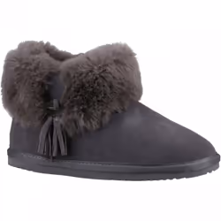) Ayana | Grey | Women's Cosy Boot Slippers - 8 (Adults'