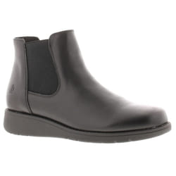 ) Hush Puppies Womens Boots Ankle Leonie Leather Slip On black UK Size - Black, 7 (Adults'