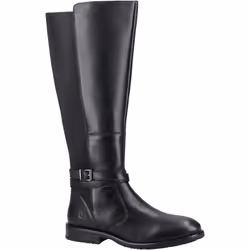 ) Hush Puppies Victoria Leather Women's Black Boots - Black, 6 (Adults'