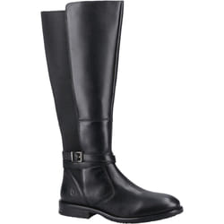 ) Hush Puppies Victoria Leather Women's Black Boots - Black, 6 (Adults'