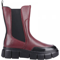 ) Fleur | Bordeaux | Women's Leather Chelsea Boots - 3 (Adults'