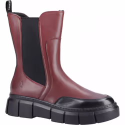 ) Fleur | Bordeaux | Women's Leather Chelsea Boots - 3 (Adults'
