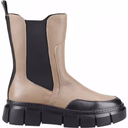) Fleur | Mocha | Women's Leather Chelsea Boots - 3 (Adults'