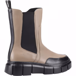 ) Fleur | Mocha | Women's Leather Chelsea Boots - 3 (Adults'