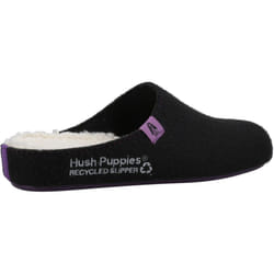 ) Hush Puppies The Good 90% Recycled RPET Polyester Women's Black Slippers - Black, 4 (Adults'