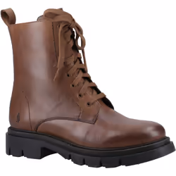 ) Hush Puppies Rhea Leather Women's Brown Boots - Brown, 3 (Adults'