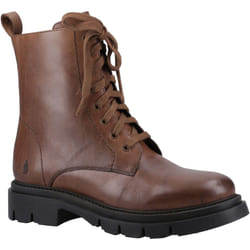 ) Hush Puppies Rhea Leather Women's Brown Boots - Brown, 3 (Adults'