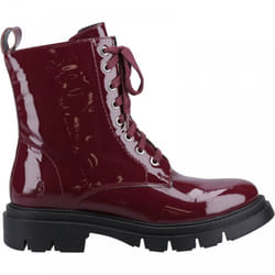 ) Rhea | Bordeaux | Women's Chunky Lace Up Boots - 3 (Adults'