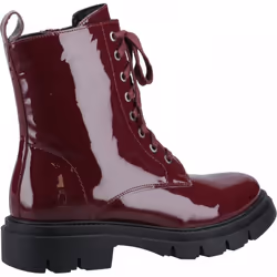 ) Rhea | Bordeaux | Women's Chunky Lace Up Boots - 3 (Adults'