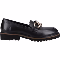 ) Hush Puppies Gianna Leather Women's Black Loafers - Black, 3 (Adults'