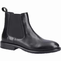 ) Hush Puppies Viola Leather Women's Black Boots - Black, 8 (Adults'