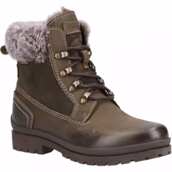 , Khaki) Evenlode Khaki Womens Faux-Faur Fashion Biker Boots - 4 (Adults'