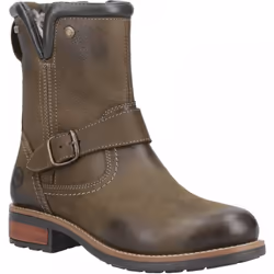, Khaki) Kinsham Khaki Waterproof Ladies Zip-up Biker Boots - 4 (Adults'