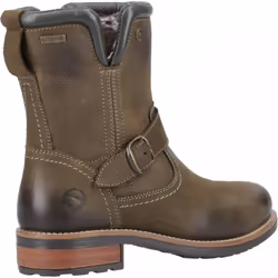 , Khaki) Kinsham Khaki Waterproof Ladies Zip-up Biker Boots - 8 (Adults'