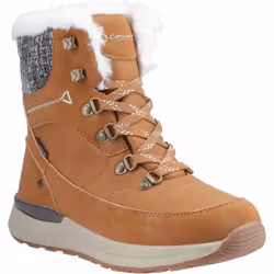 , Tan) Sheephouse Tan Waterproof Womens Cosy Zip Up Ankle Boots - 5 (Adults'