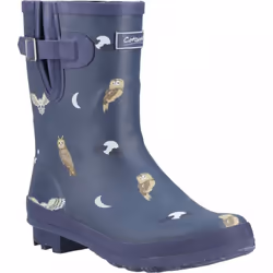 , Owls) Woodland Mid Owls Ladies Mid-Calf Print Wellies - 4 (Adults'