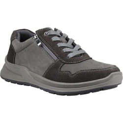 ) Hush Puppies Alexander Leather Men's Grey Lace-Up Shoes - Grey, 7 (Adults'