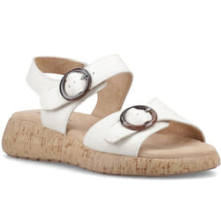 ) Hush Puppies Alison Leather Women's Cream Sandals - Cream, 4 (Adults'