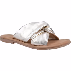 ) Hush Puppies Amy Wide Fit Leather Women's Gold Sandals - Gold, 3 (Adults'