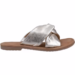) Hush Puppies Amy Wide Fit Leather Women's Gold Sandals - Gold, 3 (Adults'