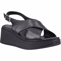 ) Hush Puppies Bex Wedge Nubuck Women's Black Wedges - Black, 5 (Adults'
