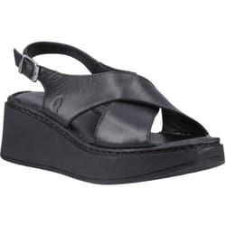 ) Hush Puppies Bex Wedge Nubuck Women's Black Wedges - Black, 8 (Adults'
