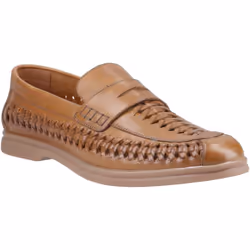 ) Hush Puppies Bowie Leather Men's Tan Loafers - Brown, 11 (Adults'