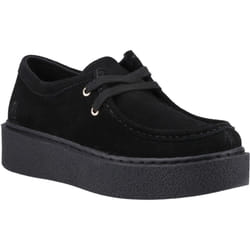) Hush Puppies Bridie Suede Leather Women's Black Moccasins Shoes - Black, 3 (Adults'