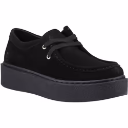 ) Hush Puppies Bridie Suede Leather Women's Black Moccasins Shoes - Black, 6 (Adults'