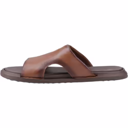 ) Hush Puppies Callum Slide Leather Men's Brown Sandals - Brown, 8 (Adults'