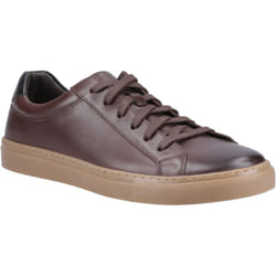 ) Hush Puppies Colton Leather Men's Coffee Trainers - Brown, 9 (Adults'
