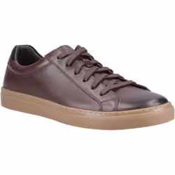 ) Hush Puppies Colton Leather Men's Coffee Trainers - Brown, 11 (Adults'
