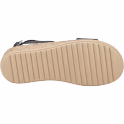 ) Hush Puppies Ebony Wide Fit Leather Women's Black Sandals - Black, 4 (Adults'