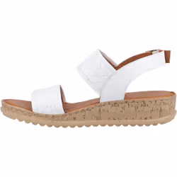 ) Hush Puppies Ebony Wide Fit Leather Women's White Sandals - White, 6 (Adults'