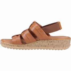 ) Hush Puppies Eden Gladiator Leather Women's Tan Sandals - Brown, 3 (Adults'