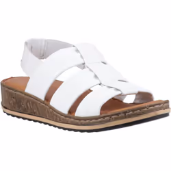 ) Hush Puppies Eden Gladiator Leather Women's White Sandals - White, 3 (Adults'