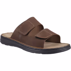 ) Hush Puppies Eugene Leather Men's Brown Sandals - Brown, 8 (Adults'