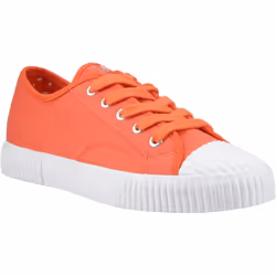 ) Hush Puppies Freya Canvas Textile Women's Orange Trainers - Orange, 3 (Adults'