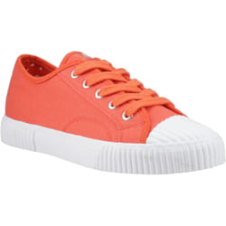 ) Hush Puppies Freya Canvas Textile Women's Orange Trainers - Orange, 6 (Adults'