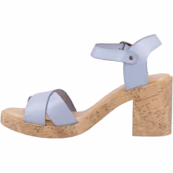 ) Hush Puppies Georgia Cork Leather Women's Blue Sandals - Blue, 5 (Adults'