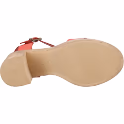 ) Hush Puppies Georgia Cork Leather Women's Coral Sandals - Red, 5 (Adults'