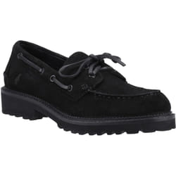 ) Hush Puppies Geri Suede Women's Black Loafers - Black, 7 (Adults'