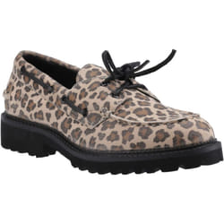 ) Hush Puppies Geri Suede Women's Leopard Loafers - Brown, 5 (Adults'