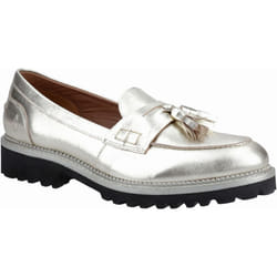 ) Hush Puppies Ginny Loafer Suede Women's Gold Loafers - Gold, 8 (Adults'