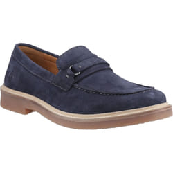 ) Hush Puppies Gryffin Leather Men's Navy Loafers - Blue, 8 (Adults'