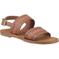 ) Hush Puppies Hadley Leather Women's Tan Sandals - Brown, 6 (Adults'