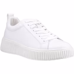 ) Hush Puppies Harlow Leather Women's White Trainers - White, 4 (Adults'