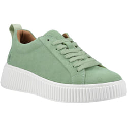 ) Hush Puppies Harlow Suede Suede Women's Green Trainers - Green, 6 (Adults'