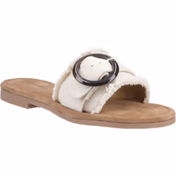 ) Hush Puppies Hayley Textile Women's Cream Sandals - Cream, 3 (Adults'